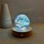 Illuminated Blue Galaxy Crystal Ball Night Light