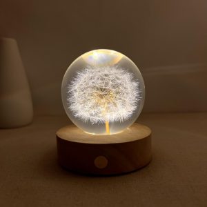 Illuminated Dandelion Crystal Ball Night Light
