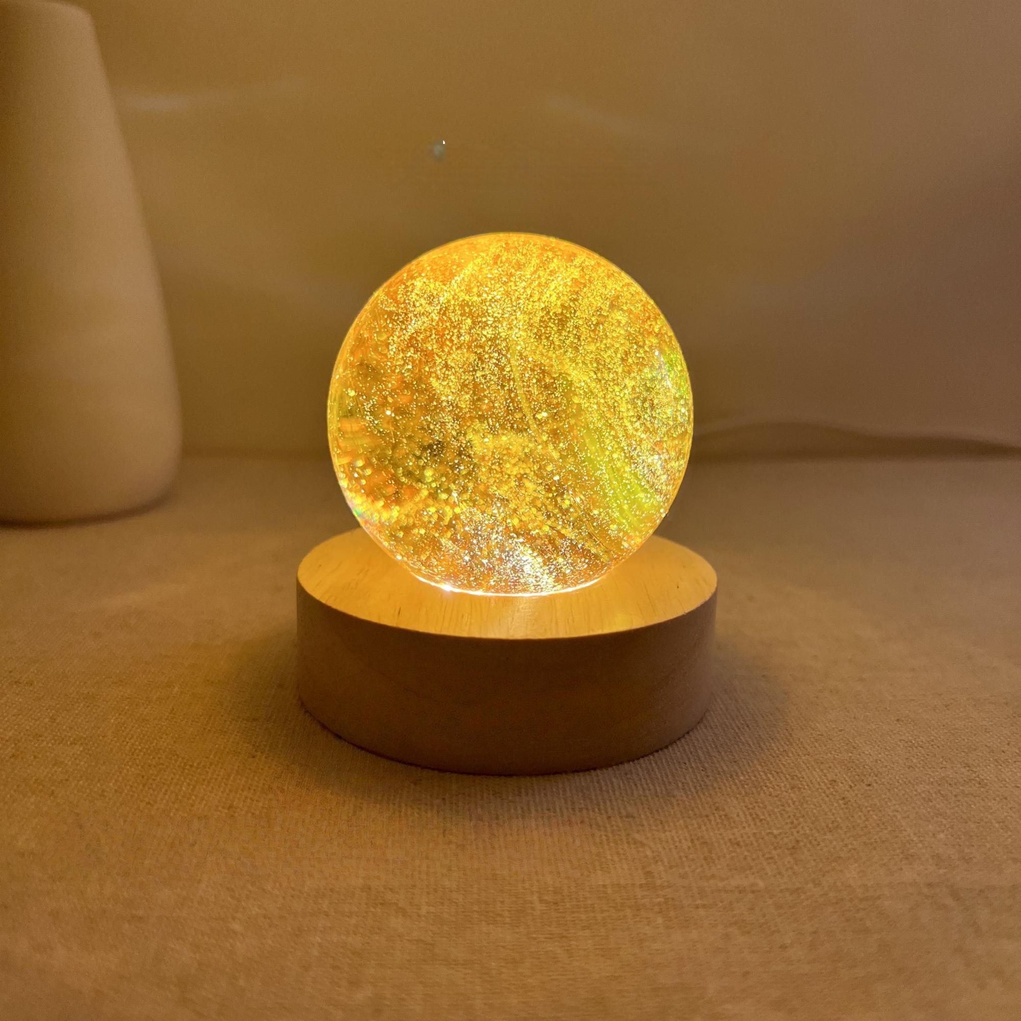 Illuminated Gold Galaxy Crystal Ball Night Light