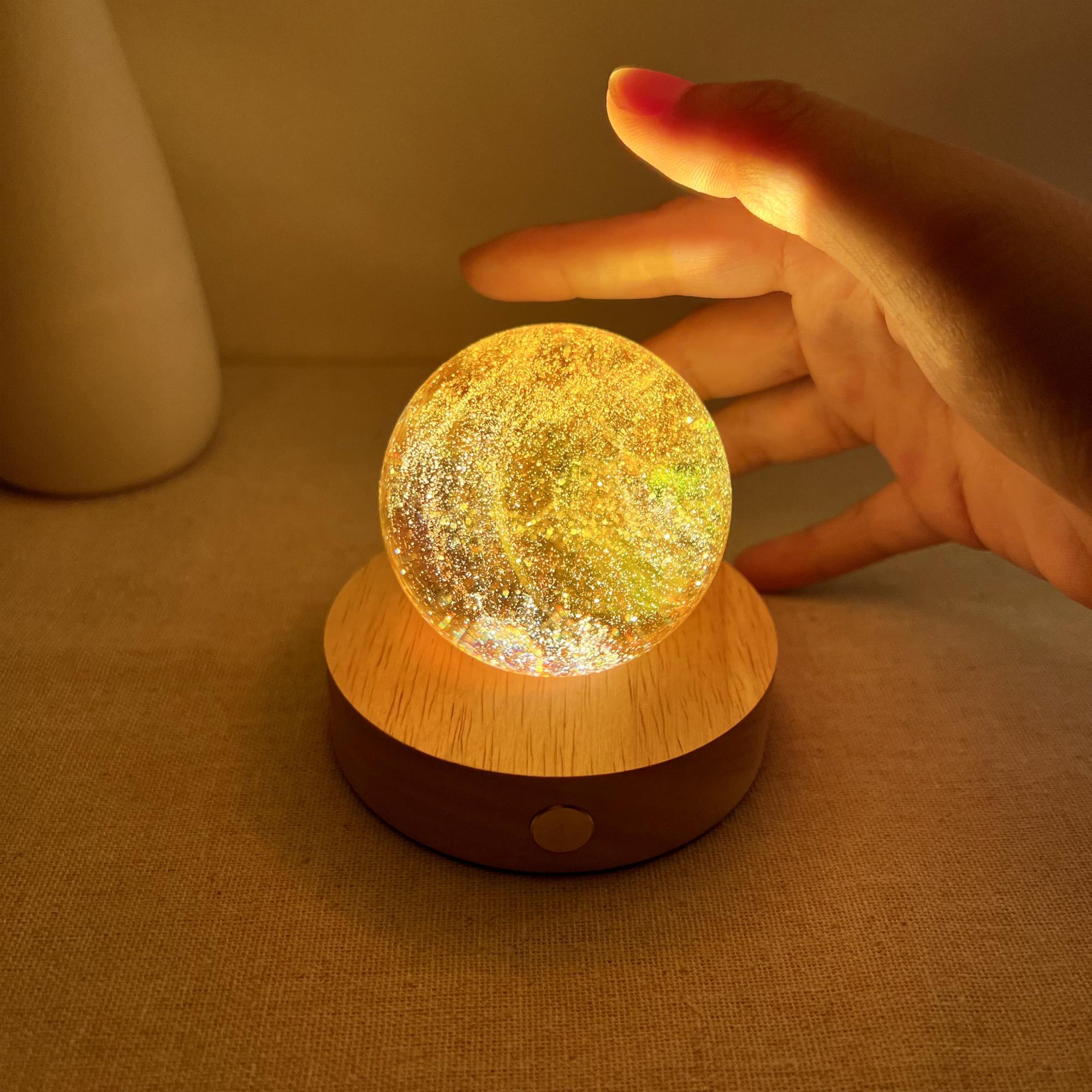 Illuminated Gold Galaxy Crystal Ball Night Light - Image 3