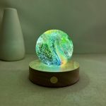 Illuminated Green Galaxy Crystal Ball Night Light