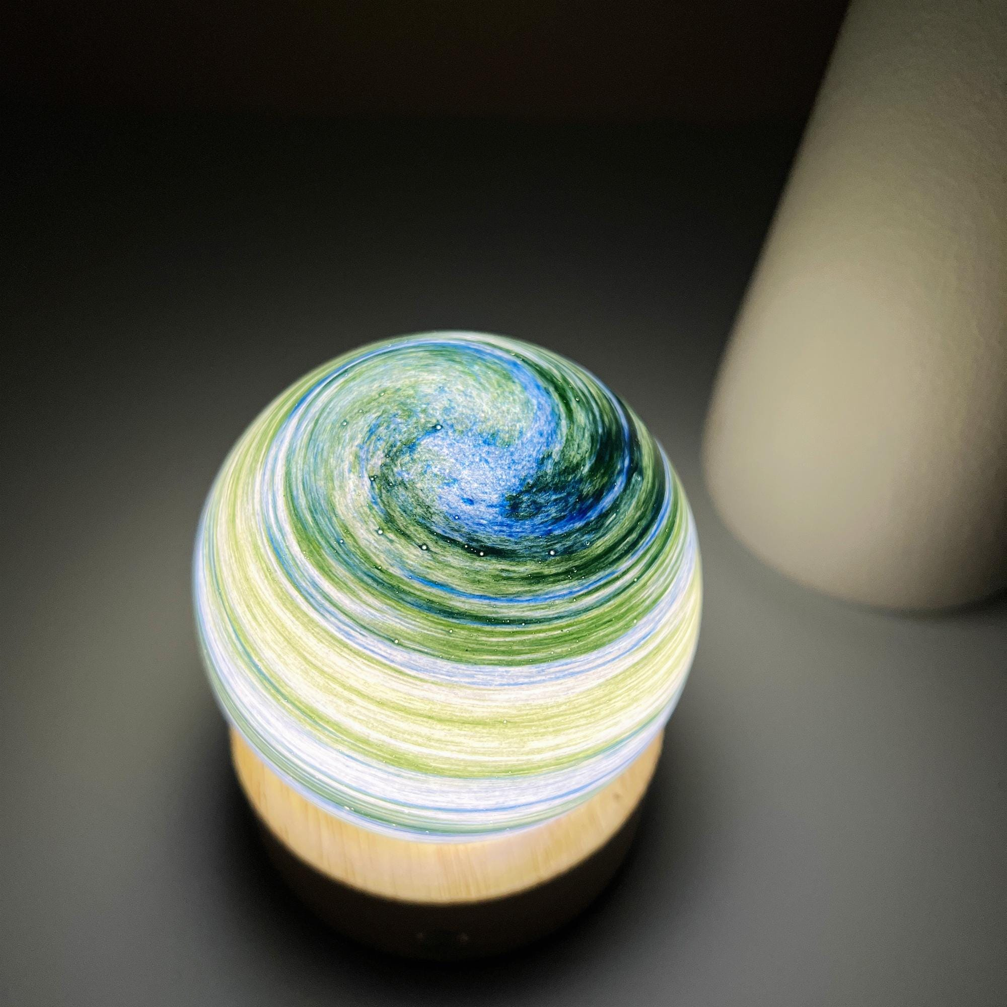 Illuminated Ocean Swirl Crystal Ball Night Light - Image 4