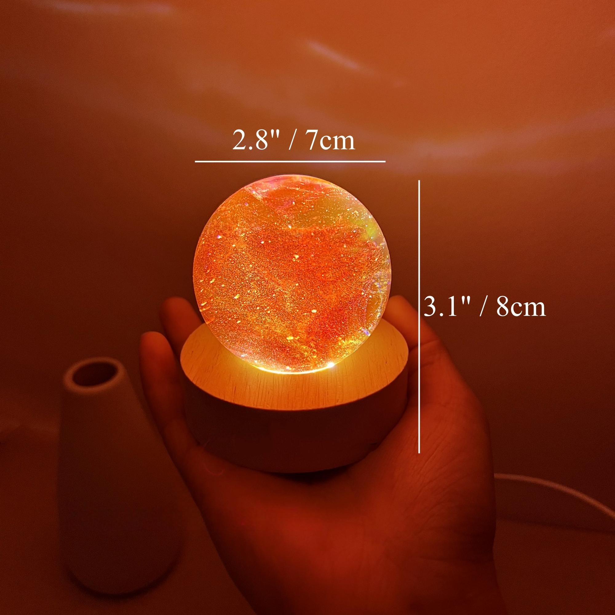 Illuminated Orange Galaxy Crystal Ball Night Light - Image 2