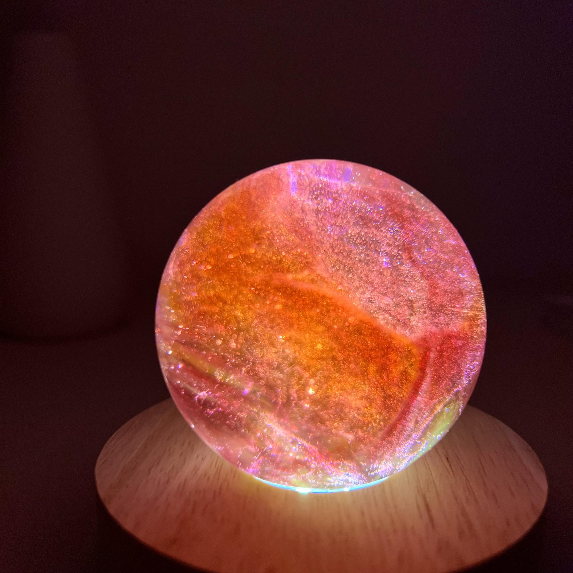Illuminated Orange Galaxy Crystal Ball Night Light - Image 4