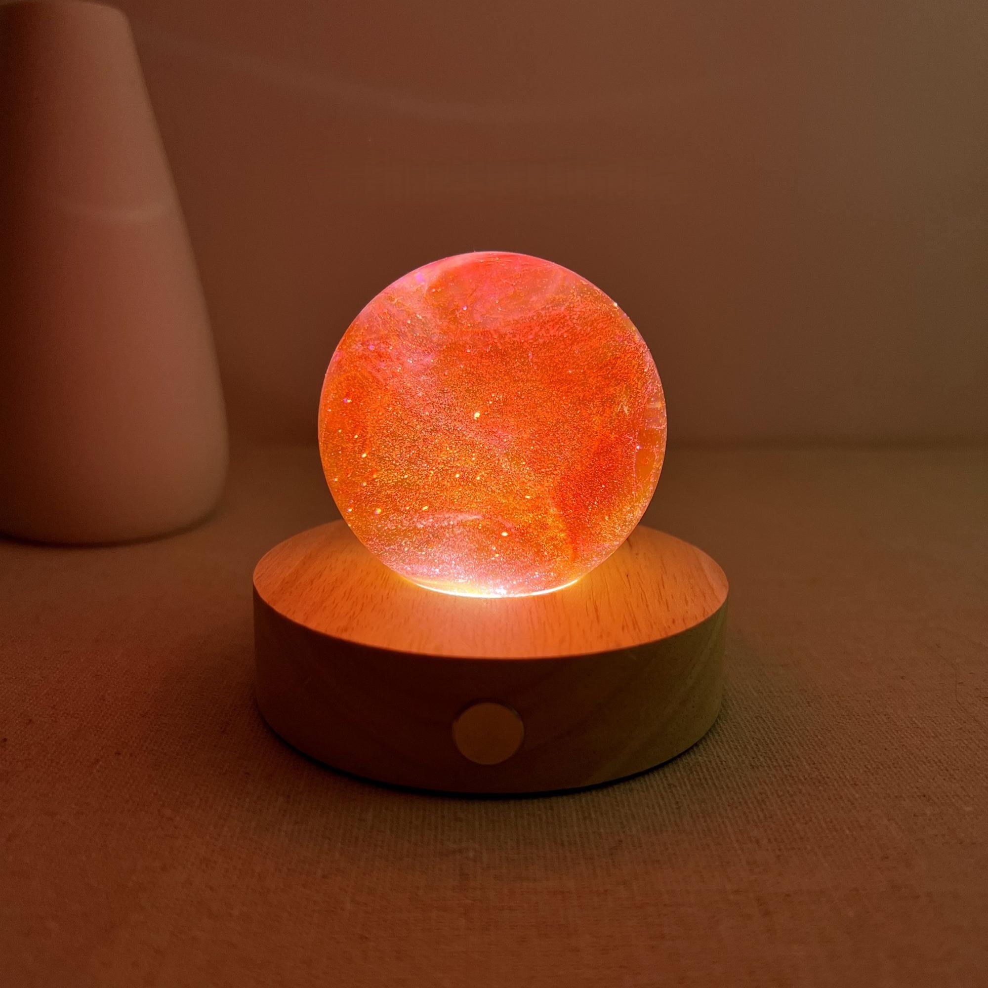 Illuminated Orange Galaxy Crystal Ball Night Light - Image 5