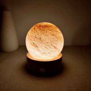 Illuminated Orange Moon Crystal Ball Night Light