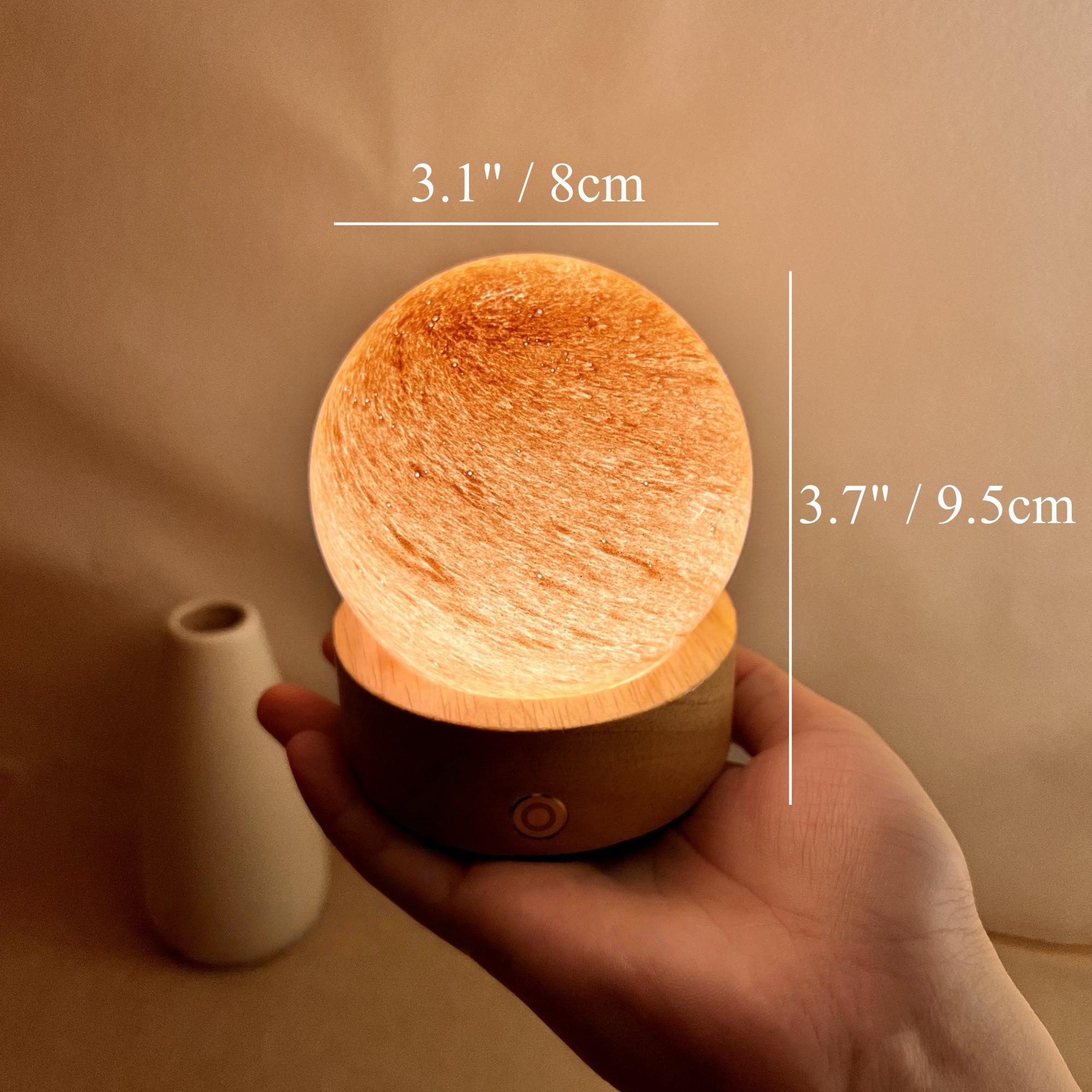 Illuminated Orange Moon Crystal Ball Night Light - Image 2