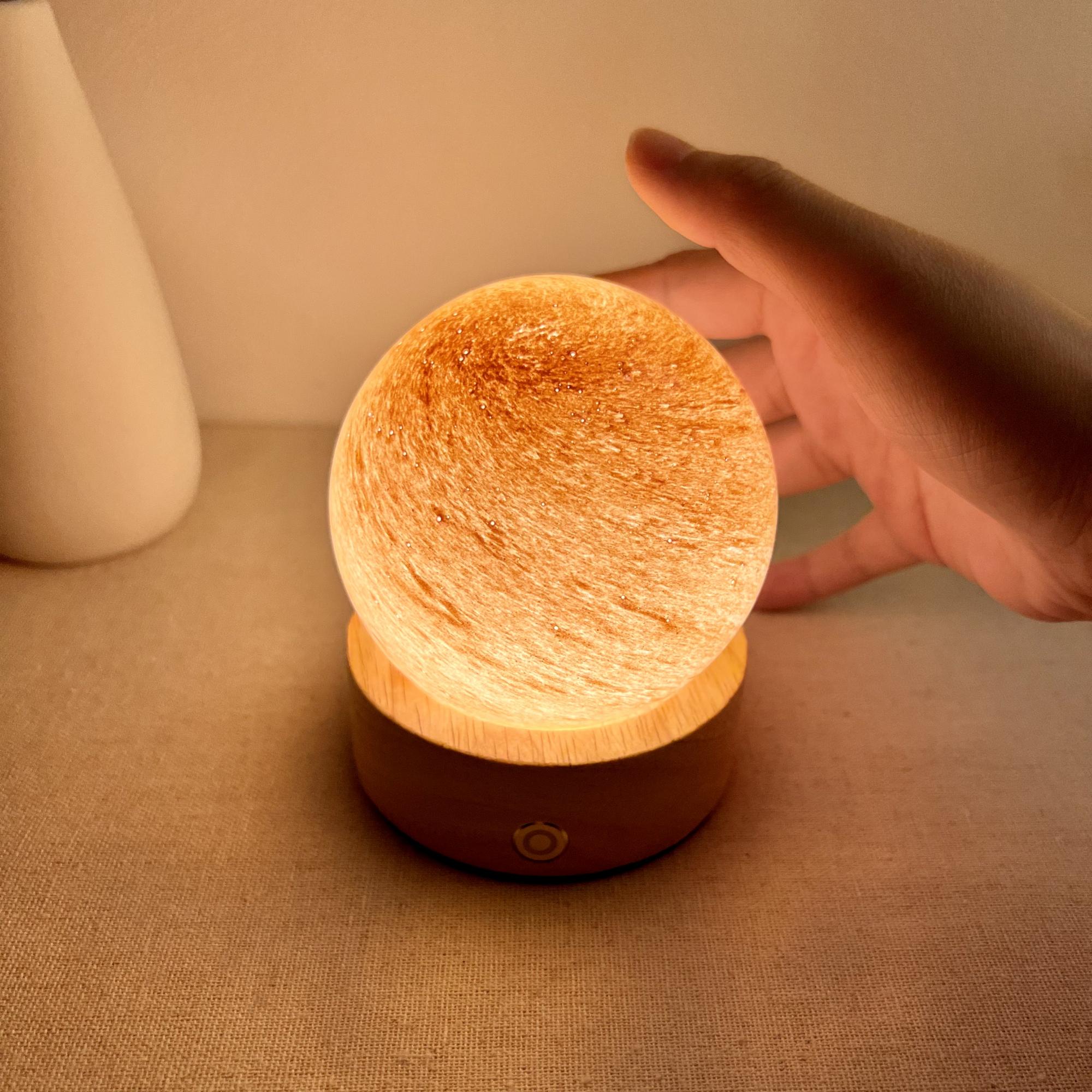 Illuminated Orange Moon Crystal Ball Night Light - Image 4