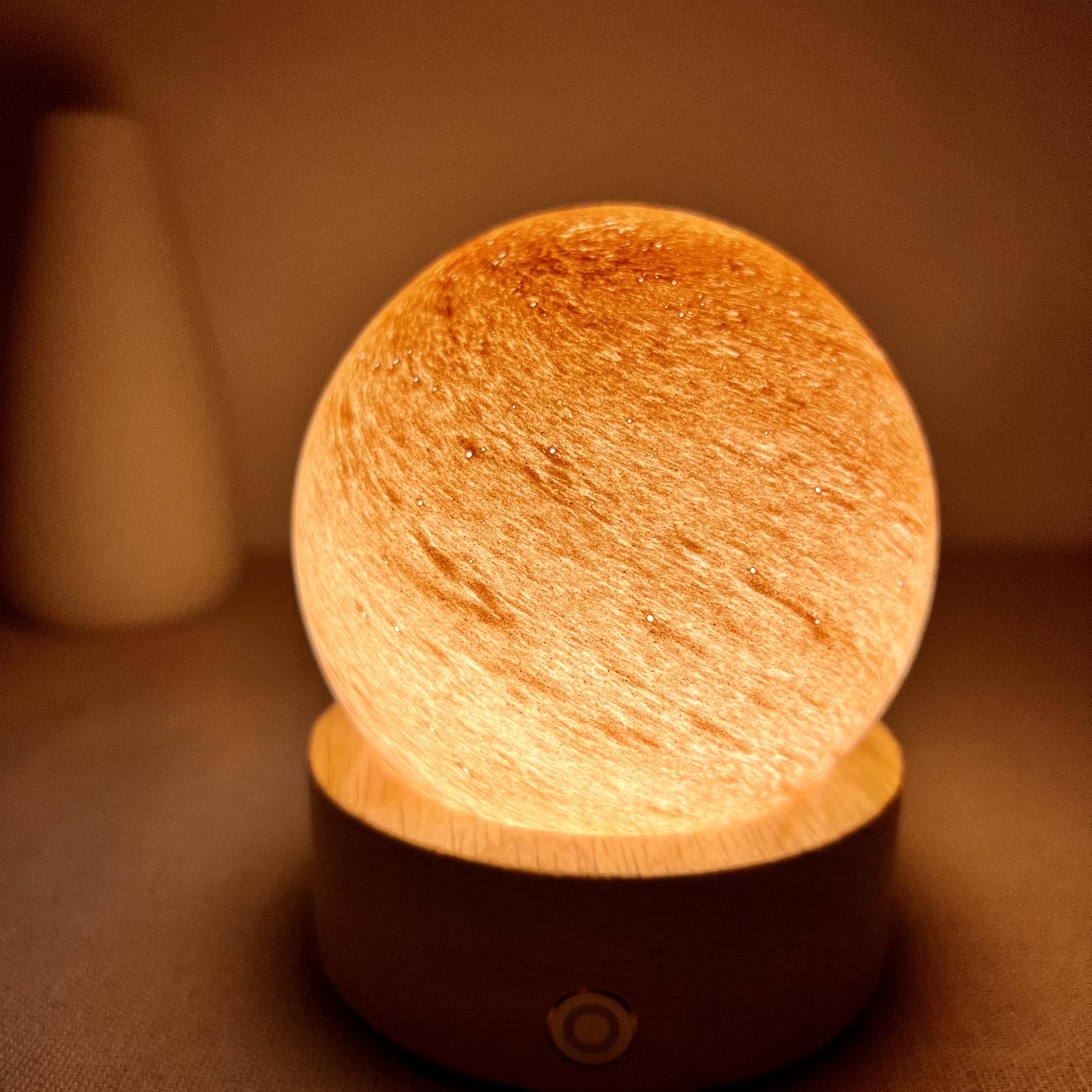 Illuminated Orange Moon Crystal Ball Night Light - Image 5
