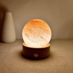 Illuminated Orange Planet Crystal Ball Night Light