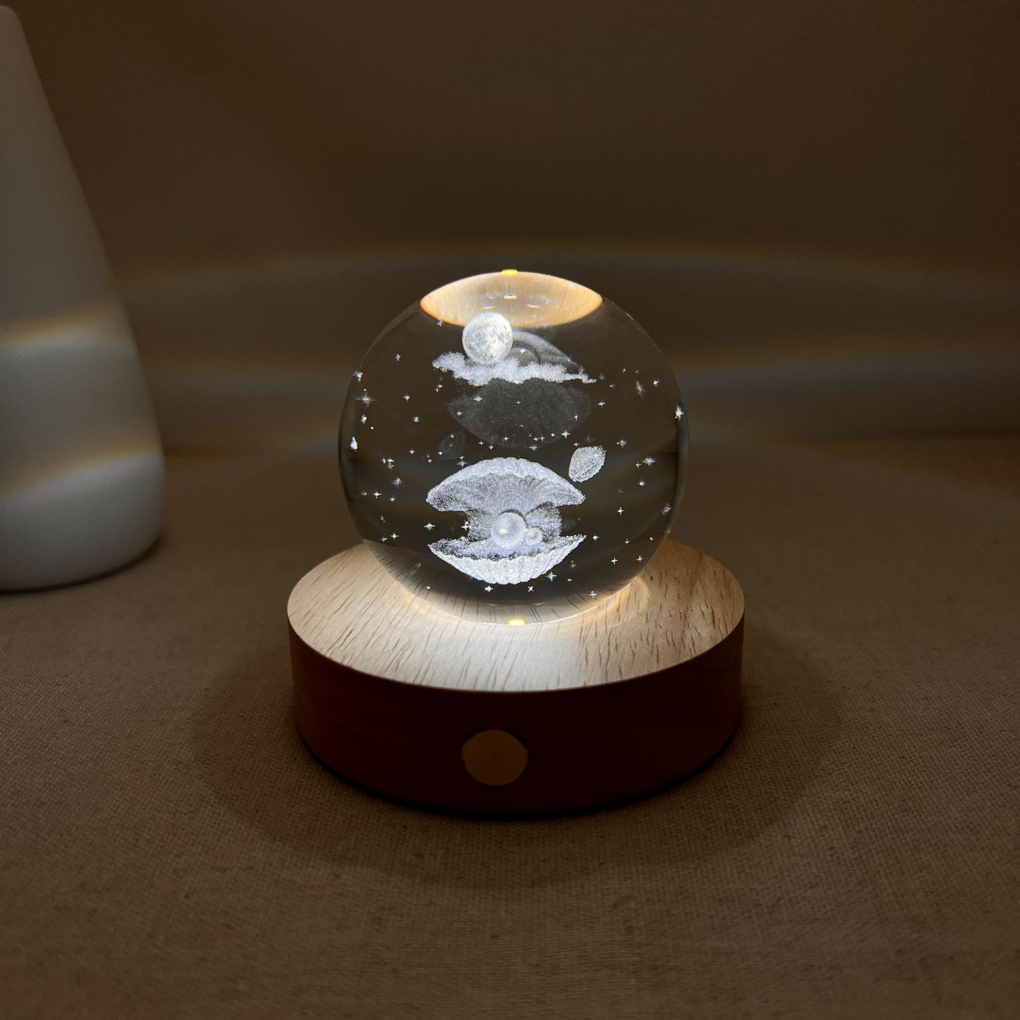 Illuminated Planet & Moon Crystal Ball Night Light