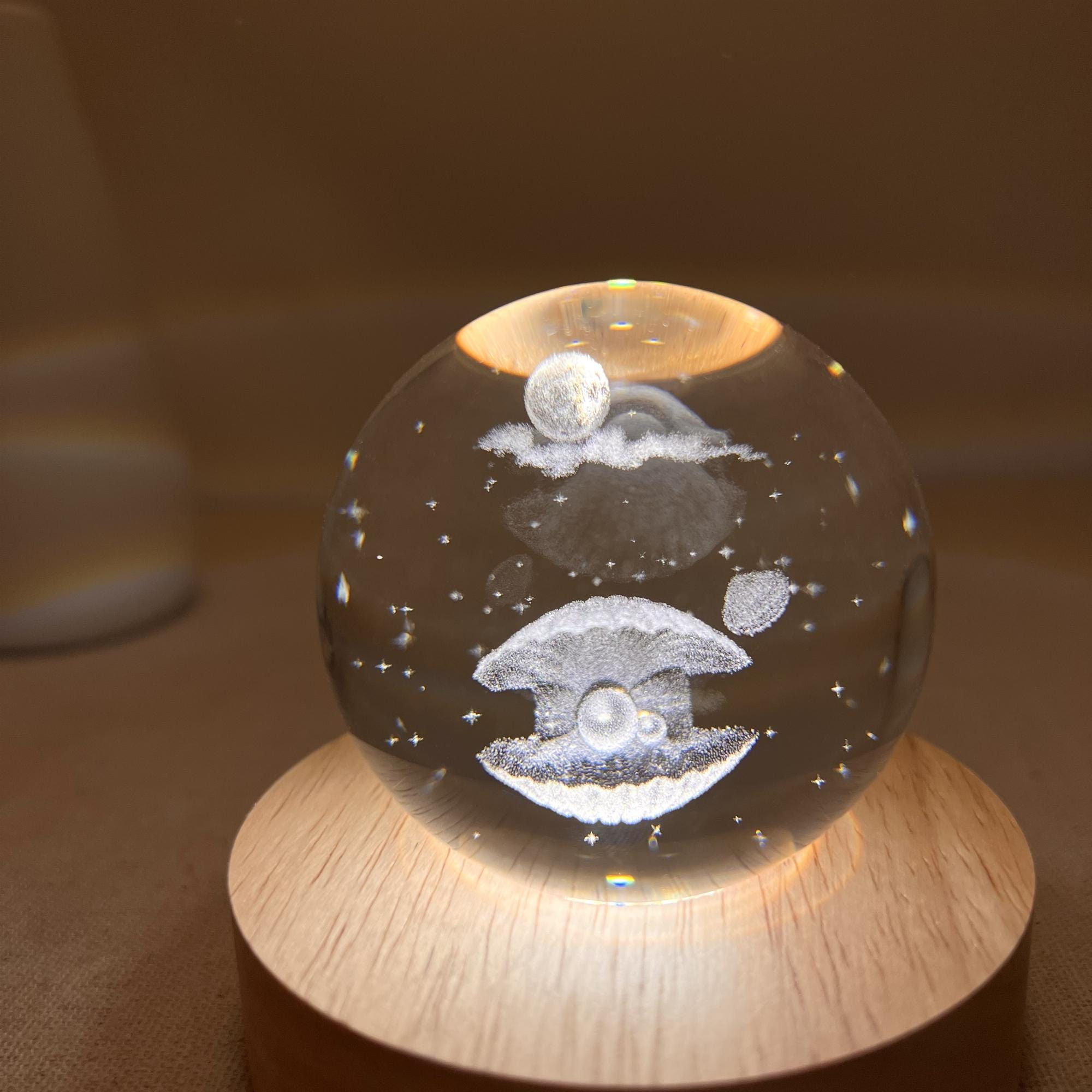 Illuminated Planet & Moon Crystal Ball Night Light - Image 3