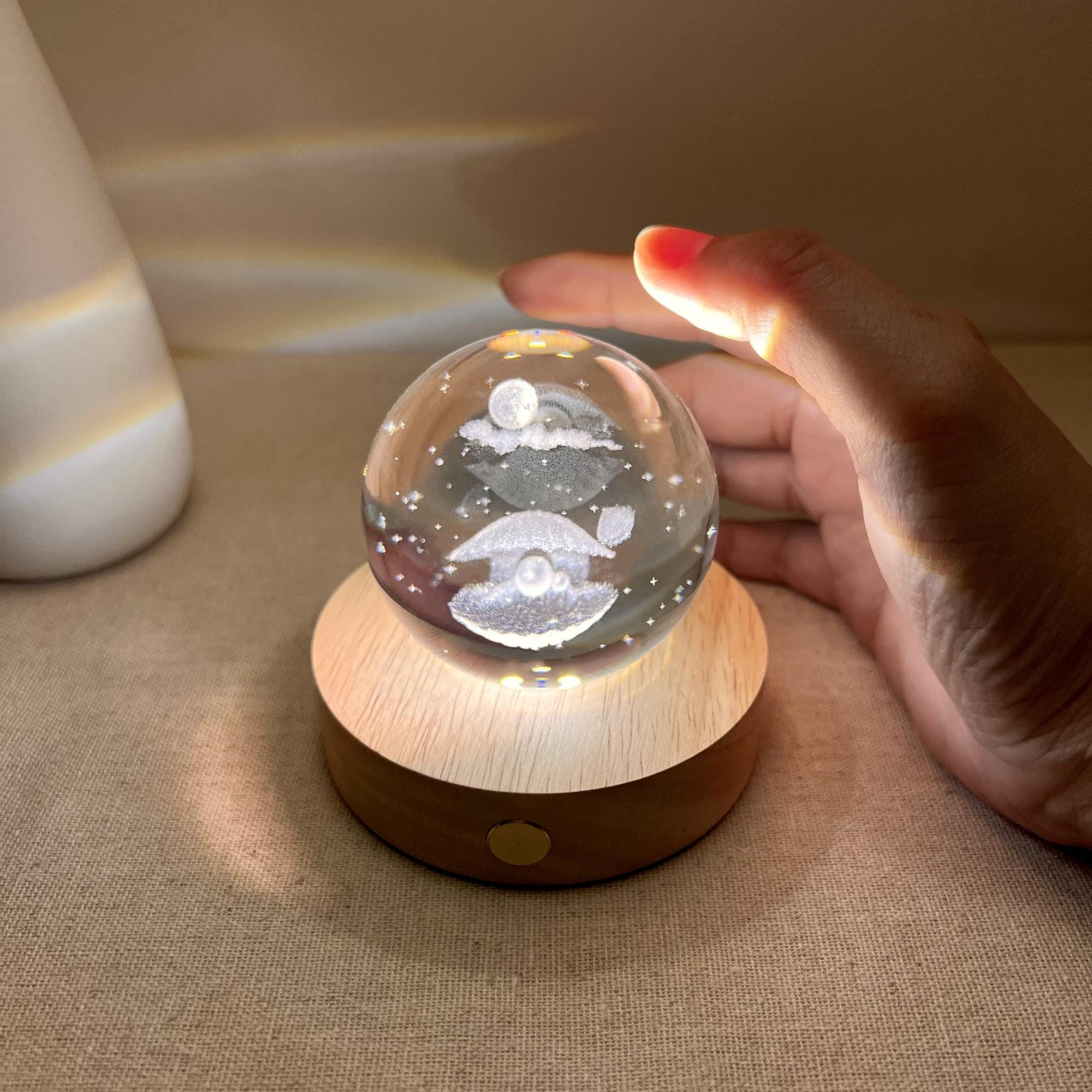 Illuminated Planet & Moon Crystal Ball Night Light - Image 4