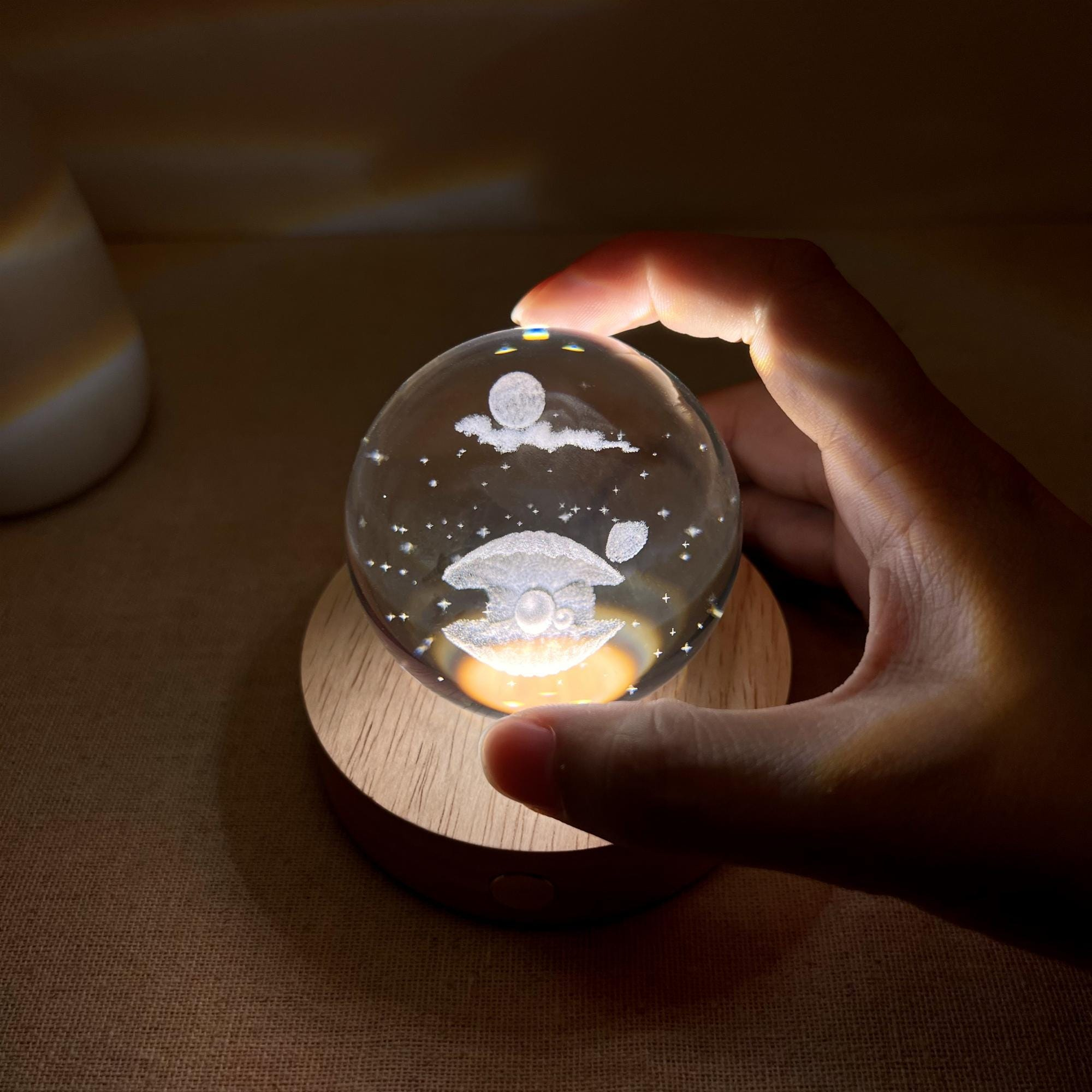 Illuminated Planet & Moon Crystal Ball Night Light - Image 5