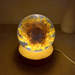 Illuminated Sunflower Crystal Ball Night Light